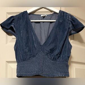 NWOT AERIE V-neck velvet top with stretchy waistband